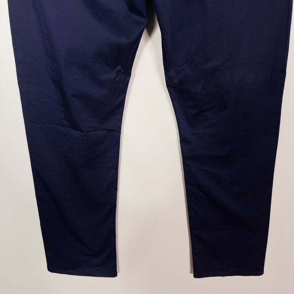 Calvin Klein Mens 34 x 32 Navy Blue Sateen Slim Fit Straight Leg Chino Pants - Picture 6 of 11